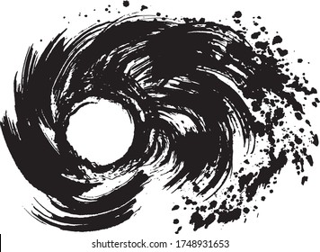 vortex. wave splash. brush stroke illustration.