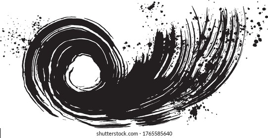 vortex. wave splash. brush stroke illustration.