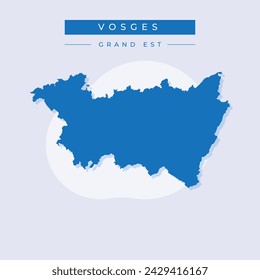 Vosges Department (France, French Republic, Grand Est region) map vector illustration, scribble sketch Vosges map