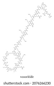 Vosoritide Achondroplasia Drug Molecule. Skeletal Formula.