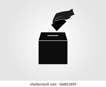 Vot ballot icon. Man makes his choice.