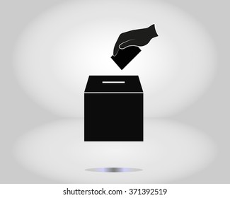 Vot ballot icon. Man makes his choice.