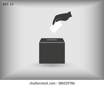 Vot ballot icon. Man makes his choice.