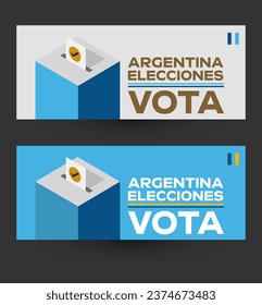 Vota Argentina Elecciones, Vote Argentinian Elections spanish text design.