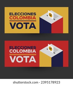 Vota Elecciones Colombia, Vote colombian Elections spanish text design.
