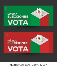 Vota Mexico Elecciones, Vote Mexican Elections spanish text design.