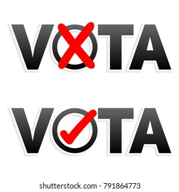 Vota, Vote spanish text, vector voting banner design 