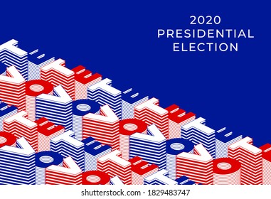 Vote 2020 banner. United States of America Presidential Election. Vector stock illustration