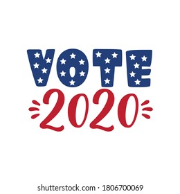 Votación 2020 - Elecciones presidenciales 2020 en Estados Unidos. Día de votación, 3 de noviembre. Elecciones de EEUU. Elemento patriótico americano. Cartel, tarjeta, cartel y fondo. Ilustración del vector