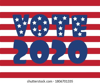 Votación 2020 - Elecciones presidenciales 2020 en Estados Unidos. Día de votación, 3 de noviembre. Elecciones de EEUU. Elemento patriótico americano. Cartel, tarjeta, cartel y fondo. Ilustración del vector