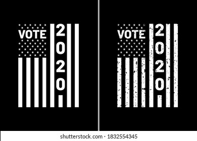 Vota la camiseta de 2020. Elecciones Presidenciales de Estados Unidos votan el diseño de camisetas. Votación, 2020, bandera estadounidense