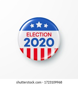 I Vote 2020 United States of America Presidential Election Button Design. Vector illustration EPS10