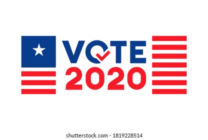 Vote 2020. United States of America presidential election day, November 3. Graphic design elements for USA political event.