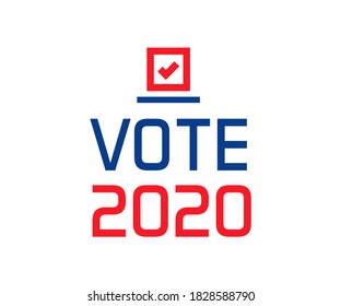 Vote 2020. United States of America presidential election day, November 3. Graphic design elements for USA political event.