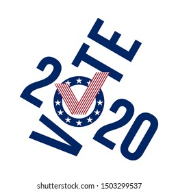 vote 2020 united states style check mark, vector illustration