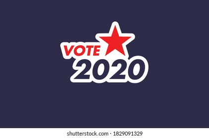 Vote 2020 In USA, Sticker Design. Political Election Campaign Banner. Election Day In United States Of America.