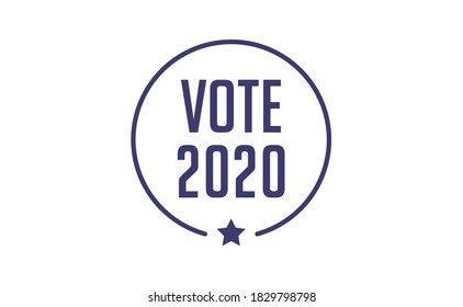 Vote 2020 In USA, Sticker Design. Political Election Campaign Banner. Election Day In United States Of America.