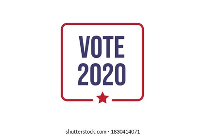 Vote 2020 In USA, Sticker Design. Political Election Campaign Banner. Election Day In United States Of America.