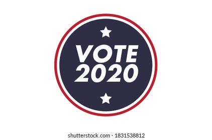 Vote 2020 in USA, sticker design. Political election campaign banner. Election day in United States of America.