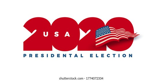 Vote 2020 in USA. Typographic vector design. USA debate of president voting. Election voting design. Political election campaign.