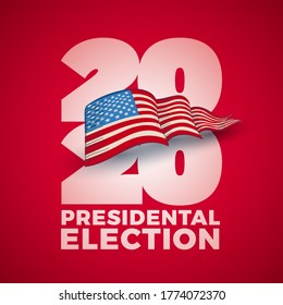 Vote 2020 in USA. Typographic vector design. USA debate of president voting. Election voting design. Political election campaign.