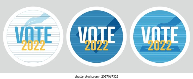 Wählen Sie 2022 Briefmarken. Flaches Vektorlogo.	