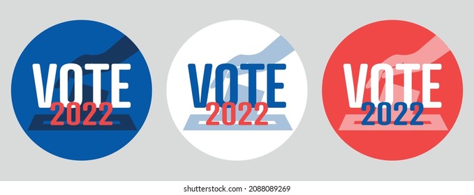 Vote 2022 Stamps. Flat vector logo.