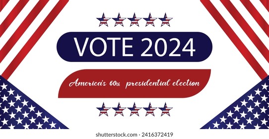 Vote 2024 America 60Th United States of America Unique Text Design