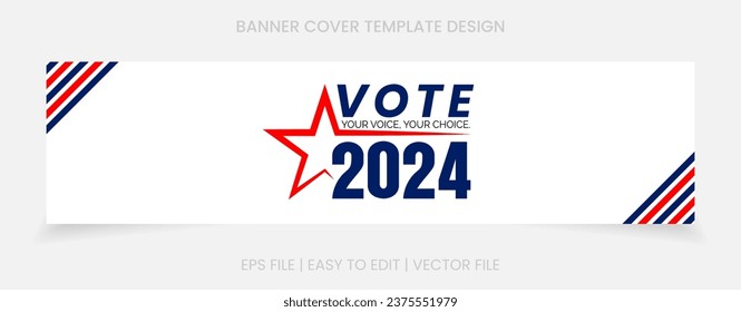 vote 2024 banner design red blue color