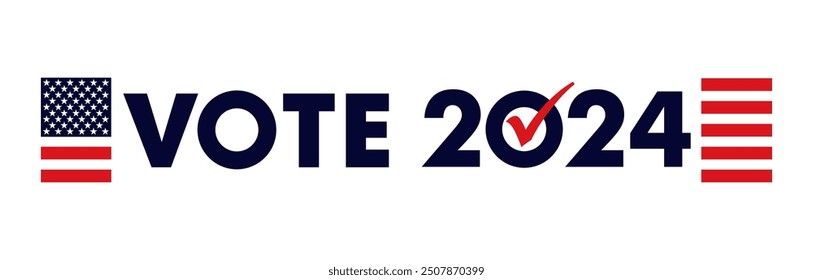 Vote 2024 horizontal banner. USA 2024 Presidential Election. Vector Illustration for American federal or municipal elections poster