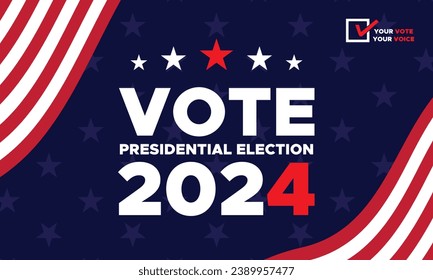 Vote 2024. Presidential election day in united states. Election 2024 USA. Political election campaign banner. background, post, Banner, card, poster design with Vote day November 5 US