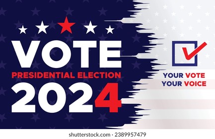 Vote 2024. Presidential election day in united states. Election 2024 USA. Political election campaign banner. background, post, Banner, card, poster design with Vote day November 5 US