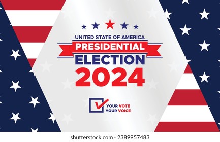 Vote 2024. Presidential election day in united states. Election 2024 USA. Political election campaign banner. background, post, Banner, card, poster design with Vote day November 5 US