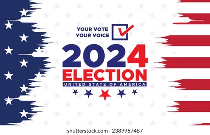 Votación 2024. Día de las elecciones presidenciales en estados unidos. Elecciones 2024 EE.UU. Cartel de la campaña electoral política. fondo, post, cartel, tarjeta, diseño de afiches con el día de votación 5 de noviembre EE.UU.