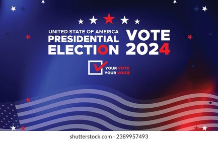 Vote 2024. Presidential election day in united states. Election 2024 USA. Political election campaign banner. background, post, Banner, card, poster design with Vote day November 5 US