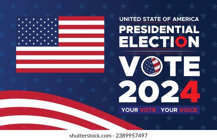 Vote 2024. Presidential election day in united states. Election 2024 USA. Political election campaign banner. background, post, Banner, card, poster design with Vote day November 5 US