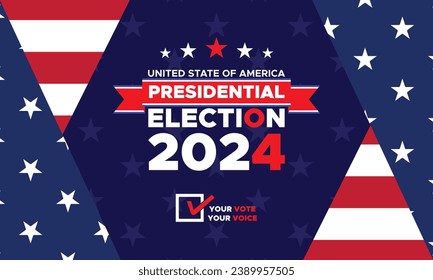 Vote 2024. Presidential election day in united states. Election 2024 USA. Political election campaign banner. background, post, Banner, card, poster design with Vote day November 5 US