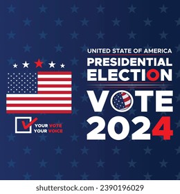 Vote 2024. Presidential election day in united states. Election 2024 USA. Political election campaign banner. background, post, Banner, card, poster design with Vote day November 5 US