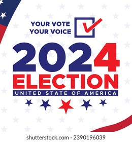 Vote 2024. Presidential election day in united states. Election 2024 USA. Political election campaign banner. background, post, Banner, card, poster design with Vote day November 5 US