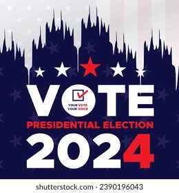 Vote 2024. Presidential election day in united states. Election 2024 USA. Political election campaign banner. background, post, Banner, card, poster design with Vote day November 5 US