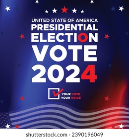 Vote 2024. Presidential election day in united states. Election 2024 USA. Political election campaign banner. background, post, Banner, card, poster design with Vote day November 5 US