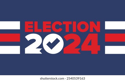 Vote 2024. Presidential Election 2024 in United States. Vote day, November 5. US Election. Patriotic american element. Poster, card, banner and background. Vector illustration