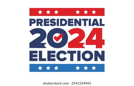 Vote 2024. Presidential Election 2024 in United States. Vote day, November 5. US Election. Patriotic american element. Poster, card, banner and background. Vector illustration