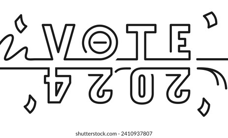 Vote 2024 Thick Outline Style Typography for General or Presidential Election