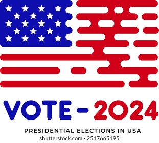 Vote 2024 in the USA. Vector illustration.