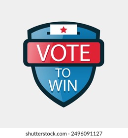 Vota el Botón de la insignia de Vector 2024. Día de las elecciones presidenciales de los Estados Unidos de América