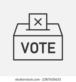 Vote against everyone. Ballot box with bulletin. Elections icon. Vector