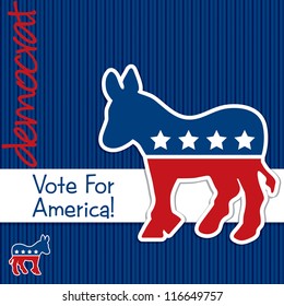 "Vote for America" Democrat election card/poster in vector format.