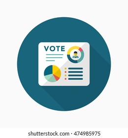 Vote analysis icon , Vector flat long shadow design. 