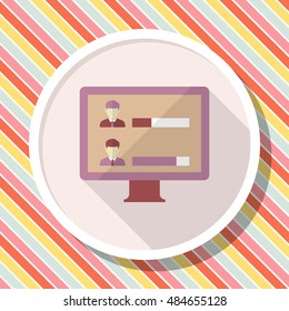 Vote analysis icon , Vector flat long shadow design.